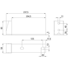 Universal bridge fastening, hot-dip galv., support 204.5 mm