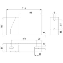Universal bridge fastening, hot-dip galvanized, support 135 mm