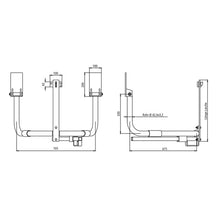 PWP spare wheel holder type 89, Ø 765- 850 mm, 705/330/675 mm