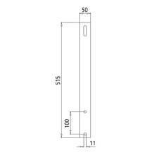 PWP bracket f. spare wheel holder, length 515 mm, hot-dip galva