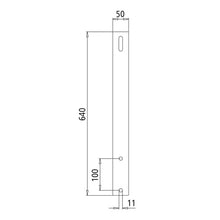 PWP bracket f. spare wheel holder, length 640 mm, hot-dip galva
