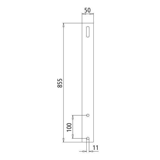 PWP bracket f. spare wheel holder, length 855 mm, hot-dip galva
