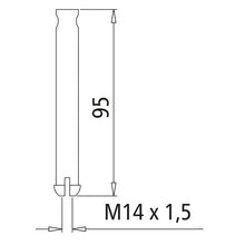 PWP tubular rim nut, M14 x 1.5, length 95 mm