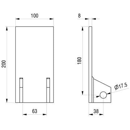 PWP bearing holder, rear, raw, for spare wheel holder