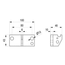 PWP hook part BG, front, f. Lug, fit. Spare wheel holder type89