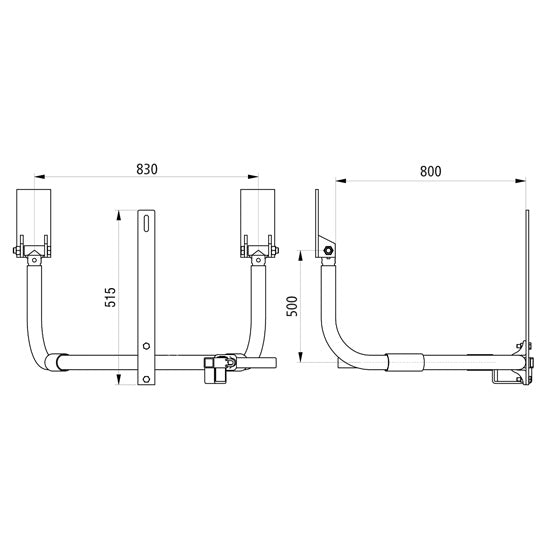 PWP spare wheel holder type 89, 900- 980 mm