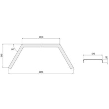 DA mudguard RA 269.67, checker plate 3/5, 670 × 2690 × 540 mm