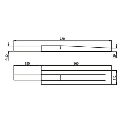PWP straight support tube