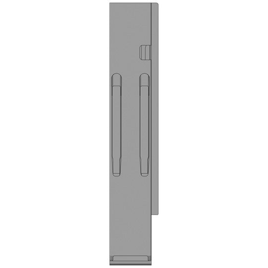 K20 Rear corner stanchion, R, KTL stl., 600 mm, w/out lock, EV