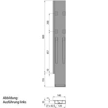 K20 Rear corner stanchion, R, stl. KTL, 800 mm, w.lock,DV