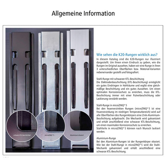 K20 central pillar, anodized aluminium, 1000 mm, without mount