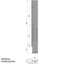 K20 Rear corner stanchion, R, KTL stl., 1000 mm, w/out lock, EV