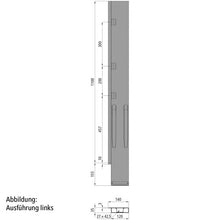 K20 rear corner pillar, R, anodized aluminium, 1100mm, w/o lock