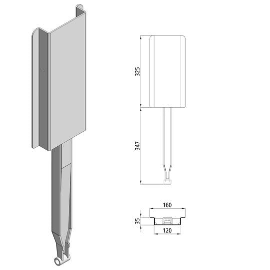 Kinnetop stand f. 600 mm stanchions, raw stl.