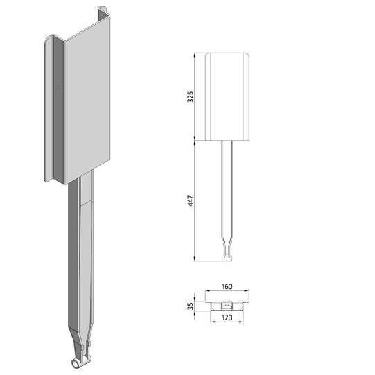 Kinnetop stand f. 800-1200 mm stanchions, untreated stl.