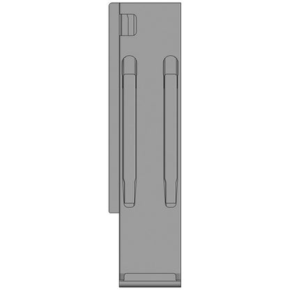 K20 rear corner pillar, L, anodized aluminium, 400mm, w/o lock