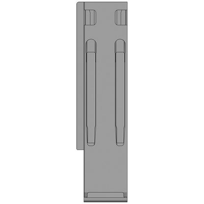 K20 rear corner stanchion, L, anodised aluminium, 400mm,w.lock,