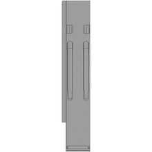 K20 rear corner pillar, L, anodized aluminium, 600mm,w.lock,DV