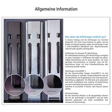 K20 rear corner pillar, R, anodized aluminium, 600mm, w/ lock