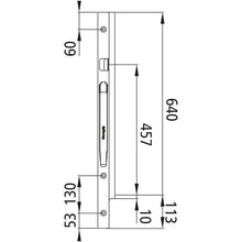 K20 aluminum special pillar, front left, 640 mm/1-port 457 mm