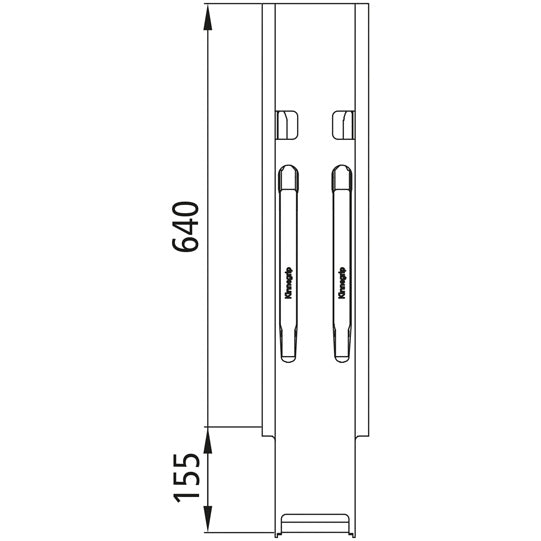 K20 aluminum special middle pillar, 640 mm/1-port 457 mm