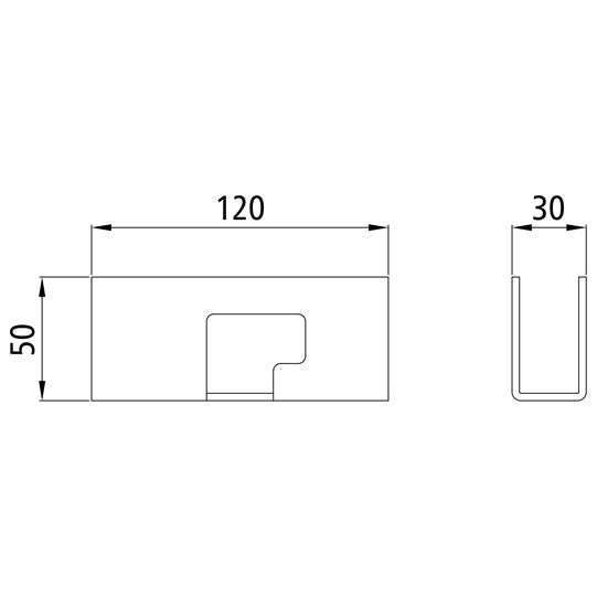 Top-clutch K20/K4, 120 mm, f. T-piece, raw stl.