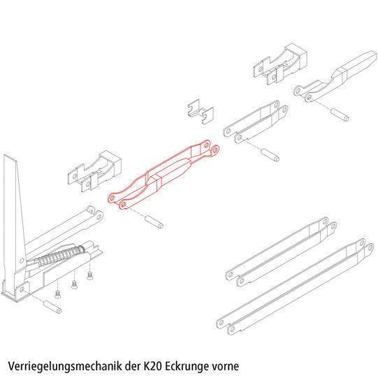 Dropside latch, R, f. lower lock. mechanism