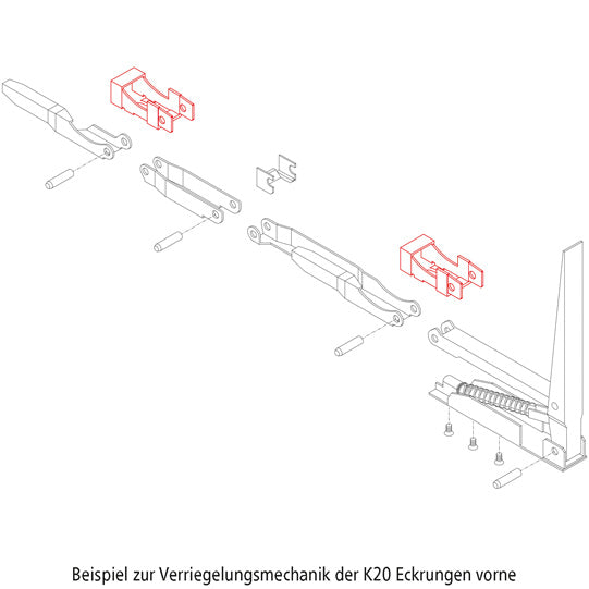 Guide part, large, f. Centre stanchions and corner stanchions f