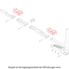 Guide part, large, f. Centre stanchions and corner stanchions f