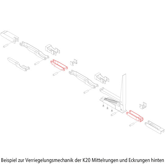 Intermediate joint, hole spacing 100 mm
