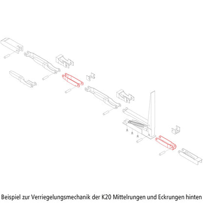 Intermediate joint, hole spacing 100 mm