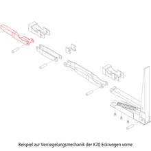 K20 Dropside bolt, L, f. upper lock. system