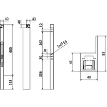 K30 Pendulum pillar, front, left, aluminum, 600 mm