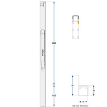 K30 Pendulum pillar, front, right, aluminum, 600 mm