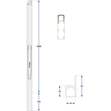 K30 front pillar, aluminum, left, 1000 mm BWH