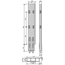 K5 Rear pillar steel KTL, right, 1000 mm BWH with lock