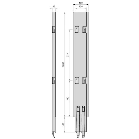 K5 Center pillar steel KTL, 1100 mm BWH without mounting