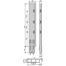K5 Rear pillar steel KTL, right, 1200 mm BWH, without lock
