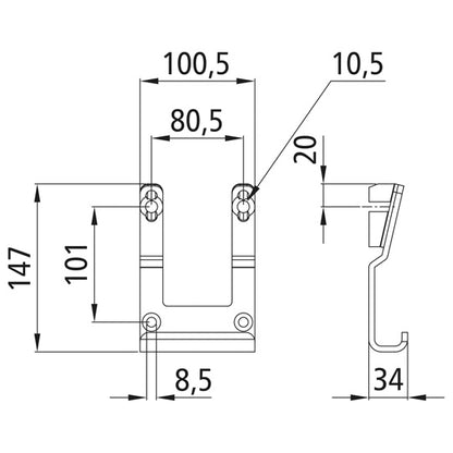 K20 pillar socket, bolt-on, galvanized, with srews