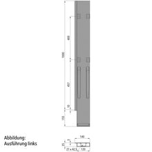 K20 Rear corner stanchion, R, microZINQ 5, 1000mm, w.lock, DV