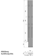K20 Rear corner pillar, right,microZINQ® 5,1100mm,w.lock,DV