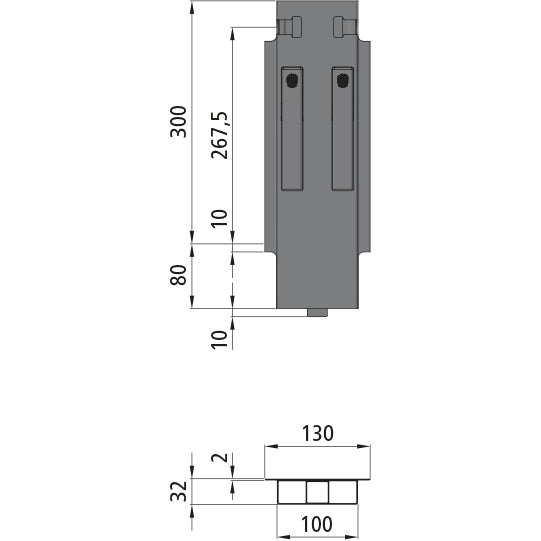 K15 Mittelrunge, Aluminium, 300 mm