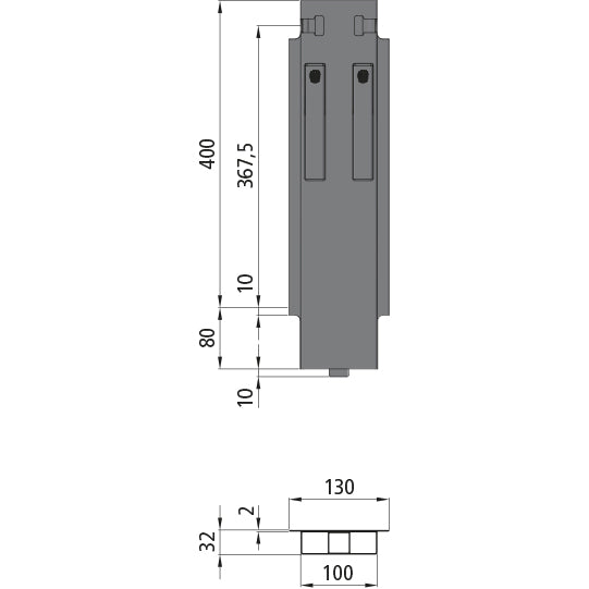 K15 Mittelrunge, Aluminium, 400 mm
