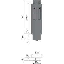 K15 Mittelrunge, Aluminium, 400 mm