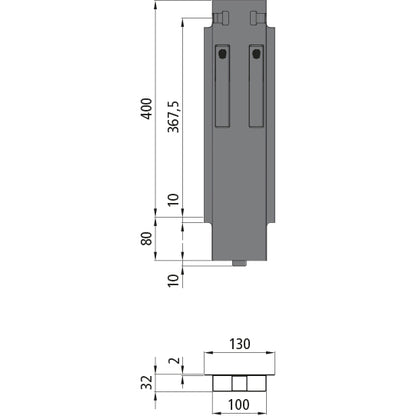 K15 Mittelrunge, Aluminium, 400 mm