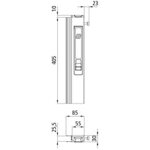 T50 long travel lock, aluminum, 405 mm, R