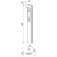T50 long travel lock, aluminum, 600 mm, left