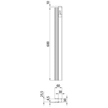 T50 locking profile/counterholder, aluminum, 600 mm, right