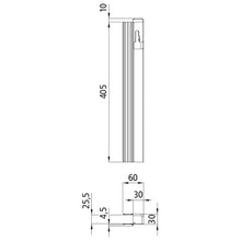T50 lock. profile/ctrholder, aluminum, 405 mm, R