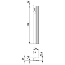 T50 lock. profile/ctrholder, aluminum, 405 mm, L
